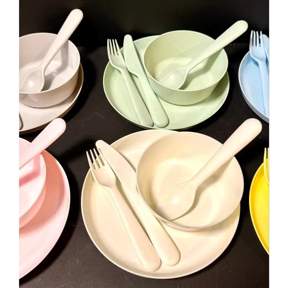 IKEA KALAS tableware line set of 6 plates bowls forks spoons & knives flatware
